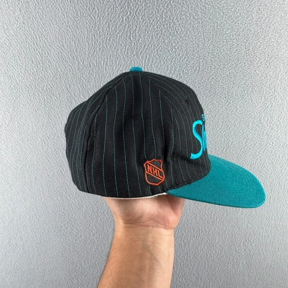 Vintage San Jose Sharks Hat Snap Back 90s Sports Specialties NHL Hockey